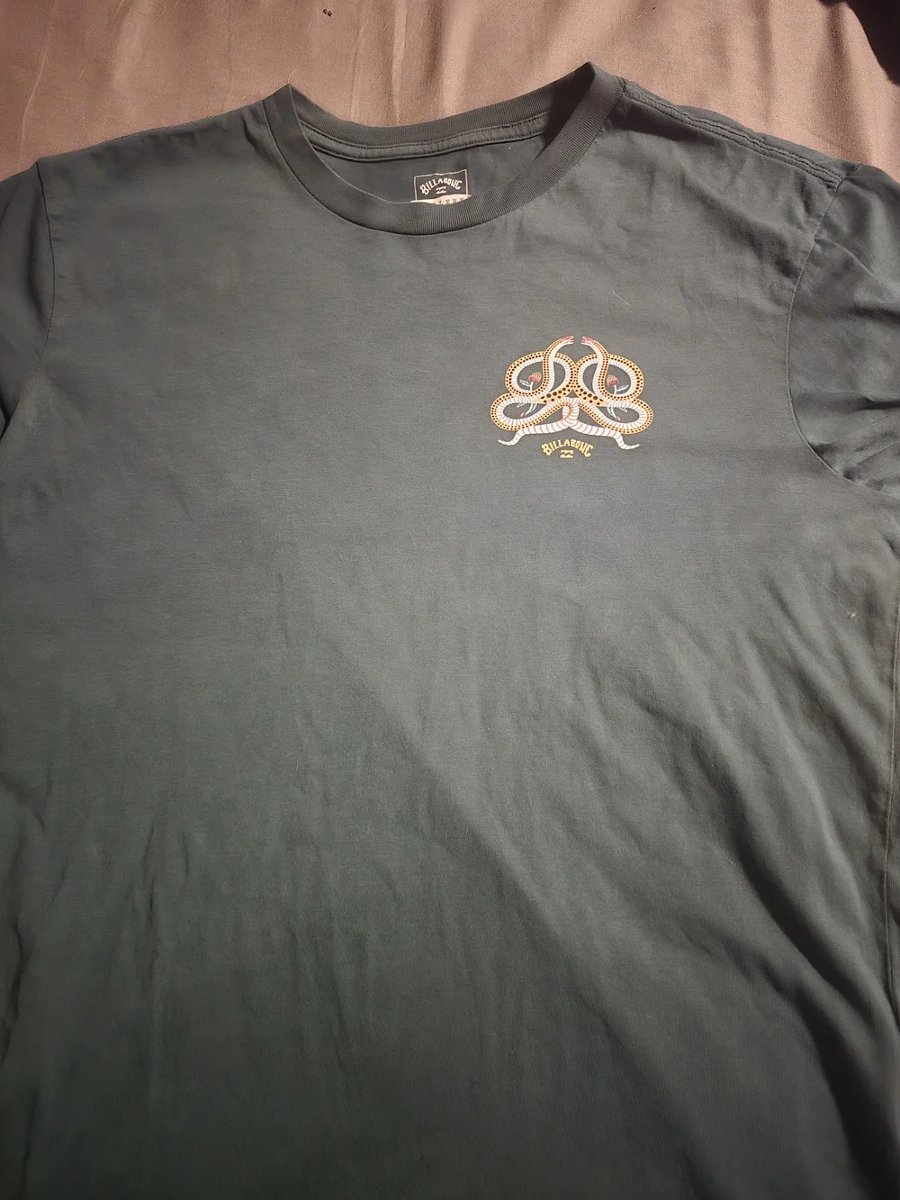 Billabong Men's Dark Green Logo Graphic T-Shirt